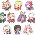  6+girls ahoge altera_(fate) animal_ear_fluff animal_ears arjuna_(fate/grand_order) astolfo_(fate) bb_(fate)_(all) bb_(fate/extra_ccc) bell bell_collar blonde_hair blue_eyes blush bracelet braid breasts bunny_ears cape chibi cleavage collar commentary_request crown dark_skin dark_skinned_male detached_sleeves earrings edmond_dantes_(fate/grand_order) egyptian egyptian_clothes facial_mark fang fate/apocrypha fate/extra fate/extra_ccc fate/grand_order fate_(series) fox_ears fox_girl fox_tail full_body gold_trim green_eyes hair_intakes hair_ribbon hairband hat hoop_earrings jewelry karna_(fate) long_hair looking_at_viewer medb_(fate)_(all) medb_(fate/grand_order) medium_breasts multicolored_hair multiple_boys multiple_girls namie-kun nero_claudius_(fate) nero_claudius_(fate)_(all) nitocris_(fate/grand_order) open_mouth otoko_no_ko paws pink_hair purple_eyes purple_hair red_eyes ribbon short_hair sidelocks simple_background single_braid smile streaked_hair tail tamamo_(fate)_(all) tamamo_no_mae_(fate) tileable two-tone_hair very_dark_skin very_long_hair wavy_hair white_background white_hair yellow_eyes 