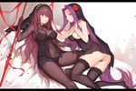  bodysuit fate/grand_order pantsu rider scathach_(fate/grand_order) thighhighs yykuaixian 