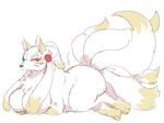  anthro big_breasts breasts canine dipstick_tail female fox fur gloves_(marking) hair mammal markings multi_tail multicolored_tail nude ryanpei short_hair white_fur white_hair yellow_fur 