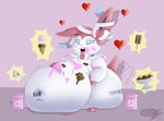  anthro anthrofied belly big_belly deep_navel dessert dildo dullpoint eeveelution female food fur hi_res ice_cream mammal navel navel_fetish navel_penetration navel_poke nintendo overweight penetration pink_fur pok&eacute;mon sex_toy slightly_chubby sylveon text vibrating video_games white_fur 