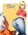  ass blonde_hair breasts from_behind huge_ass jcm2 jeans large_breasts lincoln_loud milf mother_and_son rita_loud 