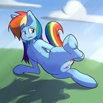  anus equine female friendship_is_magic hooves mammal my_little_pony pegasus presenting pussy rainbow_dash_(mlp) simple_background solo wings zeplich 