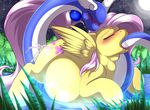  2015 blue_skin blush camychan crossover cum cum_inflation cum_inside cutie_mark digital_media_(artwork) dragonair drooling duo equine excessive_cum eyes_closed feathered_wings feathers female feral fluttershy_(mlp) friendship_is_magic full_moon hair inflation long_hair male male/female mammal moon my_little_pony neck_bulge nintendo oral oral_penetration outside pegasus penetration pok&eacute;mon saliva sex tail_sex video_games water wings yellow_feathers 