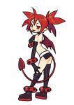  2017 absurd_res alpha_channel ankle_cuffs armwear boots butt clothed clothing collar demon disgaea ear_piercing elbow_gloves etna female fingers footwear gloves hair hi_res humanoid membranous_wings not_furry pettankon piercing pointy_ears red_eyes red_hair shackles short_hair simple_background skull solo spade_tail tongue tongue_out topless transparent_background video_games wings wrist_cuff 