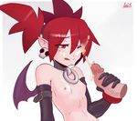  2016 5_fingers arbuzbudesh armwear breasts buckle clothing collar cum cum_in_hair cum_on_breasts cum_on_chest cum_on_face cum_on_penis demon disembodied_penis disgaea duo ear_piercing elbow_gloves etna female fingers flat_chested gloves hair handjob humanoid humanoid_penis licking licking_lips male male/female membranous_wings mostly_nude nipples not_furry one_eye_closed orgasm penis piercing pointy_ears red_eyes red_hair sex simple_background skull tongue tongue_out vein video_games wings 