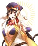  akaji_(alpha0107) beads bikini_top black_hair blush breasts cleavage earrings fate/grand_order fate_(series) hat highres jewelry large_breasts long_hair necklace prayer_beads solo xuanzang_(fate/grand_order) 