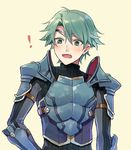  akke alm_(fire_emblem) armor blush breastplate fire_emblem fire_emblem_echoes:_mou_hitori_no_eiyuuou fire_emblem_gaiden green_eyes green_hair male_focus pauldrons simple_background solo 