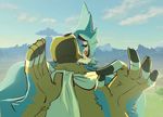  anthro apis avian beak blue_feathers breath_of_the_wild eyes_closed feathers just_right kass_(zelda) male meme nintendo parody rito solo the_legend_of_zelda video_games 