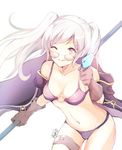  atoatto bikini eating female_my_unit_(fire_emblem:_kakusei) fire_emblem fire_emblem:_kakusei fire_emblem_heroes food gloves licking_lips looking_at_viewer my_unit_(fire_emblem:_kakusei) one_eye_closed popsicle signature simple_background smile solo swimsuit tongue tongue_out twintails white_background white_hair 