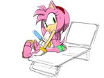  amy_rose female filthypally food looking_at_viewer looking_back popsicle solo sonic_(series) 