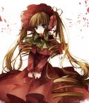  bad_id bad_pixiv_id blonde_hair blue_eyes bonnet dress drill_hair flower highres long_hair petals rose rozen_maiden shinku solo tsukioka_tsukiho very_long_hair 