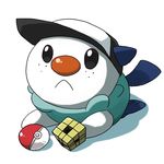  bad_id bad_pixiv_id baseball_cap black_eyes clothed_pokemon cosplay freckles gen_5_pokemon hat looking_up n_(pokemon) n_(pokemon)_(cosplay) no_humans oshawott poke_ball poke_ball_(generic) pokemon pokemon_(creature) simple_background solo tpi_ri void_cube white_background 