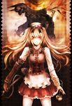  alice_(wonderland) alice_in_wonderland blonde_hair chain checkered creature hair_ribbon highres jabberwock long_hair pocket_watch red_eyes ribbon suzuya_akinori thighhighs watch white_legwear zettai_ryouiki 