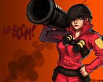  artist_request breasts explosive genderswap genderswap_(mtf) grenade helmet holding holding_weapon medium_breasts pink_hair red_hair rocket_launcher solo team_fortress_2 the_soldier weapon 