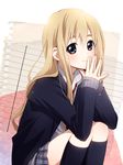  alternate_costume black_eyes blonde_hair hima_(ab_gata) k-on! kotobuki_tsumugi long_hair no_thank_you! school_uniform solo 