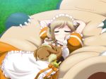  1girl blonde_hair creatures_(company) game_freak haneru_inaba maid nintendo pokemon sleeping 