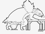  3rd_party_watermark black_and_white egg female foggypaws line_art monochrome nintendo oviposition pok&eacute;mon simple_background table typhlosion unfinished video_games watermark white_background 