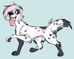  2017 canine dalmatian dog feral fidgit_(character) hair mammal open_mouth pastelcore pink_hair solo tongue tongue_out 