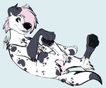  2017 canine dalmatian dog feral fidgit_(character) hair mammal pastelcore pawpads pink_hair solo 