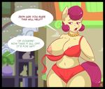  2016 anthro areola big_breasts bra breasts clothed clothing equine erect_nipples female friendship_is_magic horse komponi mammal mature_female mrs_shy_(mlp) my_little_pony navel nipples one_breast_out panties pony skimpy underwear undressing 