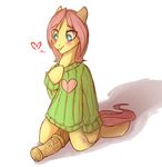  &lt;3 animal_genitalia animal_penis biped blush bottomless brown_penis clothed clothing crossgender cutie_mark equine equine_penis erection feral fluttershy_(mlp) friendship_is_magic fur girly hair hi_res horse kneeling looking_at_penis looking_down male mammal my_little_pony penis pink_hair ponsex pony precum simple_background smile solo sweater teeth vein veiny_penis white_background yellow_fur 