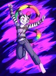  2015 4_toes 5_finger anthro barefoot cat clothed clothing digitigrade feline mammal neotheta purple_eyes smile solo teeth toes 