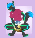  4_toes 5_fingers anthro biped canid canine canis clothing crouching cypher_(diaperedglowwolf) diaper digiitgrade drooling feces fur hair humanoid_hands hypnosis mammal maridiamarius messy_diaper mind_control saliva scat shirt soiling toes urine watersports wet_diaper wetting wolf 