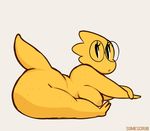  2017 alphys anthro areola big_breasts big_butt breasts butt erect_nipples female lizard nipples nude reptile scalie solo somescrub undertale video_games 