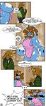 ? anthro apron avante92 avante_(character) clothing collar comic dialogue english_text female french french_text geeflakes_(character) hi_res lagomorph male mammal monster rabbit sparkles text 