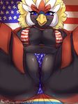  2017 anthro anus areola avian big_breasts bikini bird blush braviary breasts butt cleavage clothed clothing eagle eifie female navel nintendo nipples partially_clothed patriotism pok&eacute;mon politics presenting presenting_anus presenting_pussy pussy smile solo swimsuit video_games voluptuous wedgie 