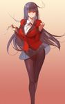  bad_id bad_pixiv_id black_hair black_legwear black_ribbon black_skirt blush breasts c: commentary_request gradient gradient_background highres hime_cut jabami_yumeko kakegurui large_breasts legs_together lips long_hair long_legs looking_at_viewer miniskirt name_tag pantyhose red_eyes red_suit ribbon school_uniform shirt skirt skirt_lift smile solo suit_jacket very_long_hair yostxxx 