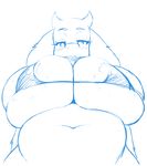  2017 anthro big_breasts bikini blush boss_monster breasts caprine clothed clothing female goat horn huge_breasts looking_at_viewer looking_down mammal monochrome navel open_mouth pencil_(disambiguation) sketch skimpy slightly_chubby solo speeds swimsuit undertale video_games 