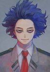  blazer boku_no_hero_academia jacket male_focus necktie oniyanagi purple_eyes purple_hair school_uniform shinsou_hitoshi smile u.a._school_uniform upper_body 