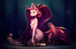  &lt;3 2017 5_fingers abstract_background anthro camera canine_dildo choker clothing computer cyancapsule dildo equine equine_dildo eyelashes footwear girly green_eyes hair hi_res high_heels kneeling laptop legwear long_hair looking_at_viewer male mammal nila_(cyancapsule) nipples sex_toy shoes side_view signature smile solo thigh_highs 