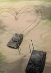  heart highres jinguu_(4839ms) military military_vehicle motor_vehicle no_humans original panzerkampfwagen_panther tank tank_focus tiger_i 