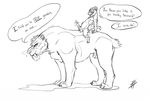  anthro balls buck_(ice_age) buckwulf_(artist) diego_(ice_age) duo feline feral ice_age male male/male mammal monochrome mustelid penis riding saber-toothed_cat sitting size_difference weasel 