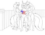  2017 anthro breasts eyewear female fur glasses group hair mammal nipples nude pussy raccoon sailoranna skunk tracy_(sailoranna) violet_(sailoranna) 