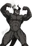  abs anthro balls barasaurus biceps cigar dragon flexing horn invalid_tag inviting looking_at_viewer male manly monochrome muscular nipple_piercing nipples pecs penis piercing pose showing_teeth signature smoke smoking solo standing 