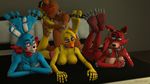  3d_(artwork) bonnie claws digital_media_(artwork) dirty feet five_nights_at_freddy&#039;s foot_fetish foot_focus foxy frederika hawkvally licking paws toes tongue tongue_out video_games 
