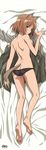  animal_ears ass black_panties blue_eyes blush brave_witches breasts butt_crack clothes_removed dakimakura from_behind gundula_rall highres looking_at_viewer medium_breasts official_art orange_hair panties scar sideboob tail topless underwear world_witches_series 