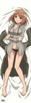  ass_visible_through_thighs black_panties blue_eyes blush brave_witches breasts cleavage clothes_removed dakimakura gundula_rall highres jacket medium_breasts official_art orange_hair panties short_hair underwear world_witches_series 