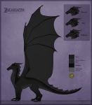  2019 claws digital_media_(artwork) dragon feral green_eyes horn hydlunn membranous_wings model_sheet scalie solo spines western_dragon wings 