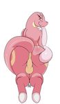  2015 absurd_res amber_eyes anthro anus backsack balls blush butt digital_media_(artwork) half-closed_eyes hi_res kingbeast lickitung long_tongue looking_at_viewer looking_back male nintendo nude perineum pok&eacute;mon presenting presenting_anus presenting_hindquarters rear_view simple_background smile solo teeth tongue tongue_out video_games white_background 