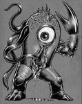  1_eye 3_toes claws coop creepy dripping female hi_res horn kaiju monochrome monster nightmare_fuel pussy pussy_creature pussy_juice solo tentacle_monster tentacles this_isnt_even_my_final_form thorns toes what what_has_science_done where_is_your_god_now why 