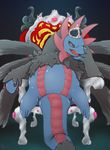  2016 alternate_version_available chair crown feral hi_res hydreigon looking_at_viewer nintendo pok&eacute;mon red_eyes simple_background solo throne vcrow_shuu video_games 