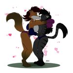  boxing boxing_gloves breasts canine cat clothed clothing drawing-4ever duo eyes_closed feline female female/female fox french_kissing fur hair hug interspecies kissing mammal red_hair romantic_couple sport topless wendel2 
