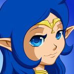  blue_eyes blue_hair long_hair nayru pointy_ears smile the_legend_of_zelda tiara 