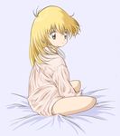  akazukin_chacha bed blonde_hair chacha pajama sitting 