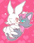  2girls artist_request cat couple diana_(jewelpet) french_kissing furry jewelpet multiple_girls rabbit red_eyes ruby_(jewelpet) teal_eyes yuri 