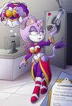  &lt;3 anthro big_breasts blaze_the_cat breasts cat cleavage clothed clothing comic feline female machine mammal solo sonic_(series) the_other_half 